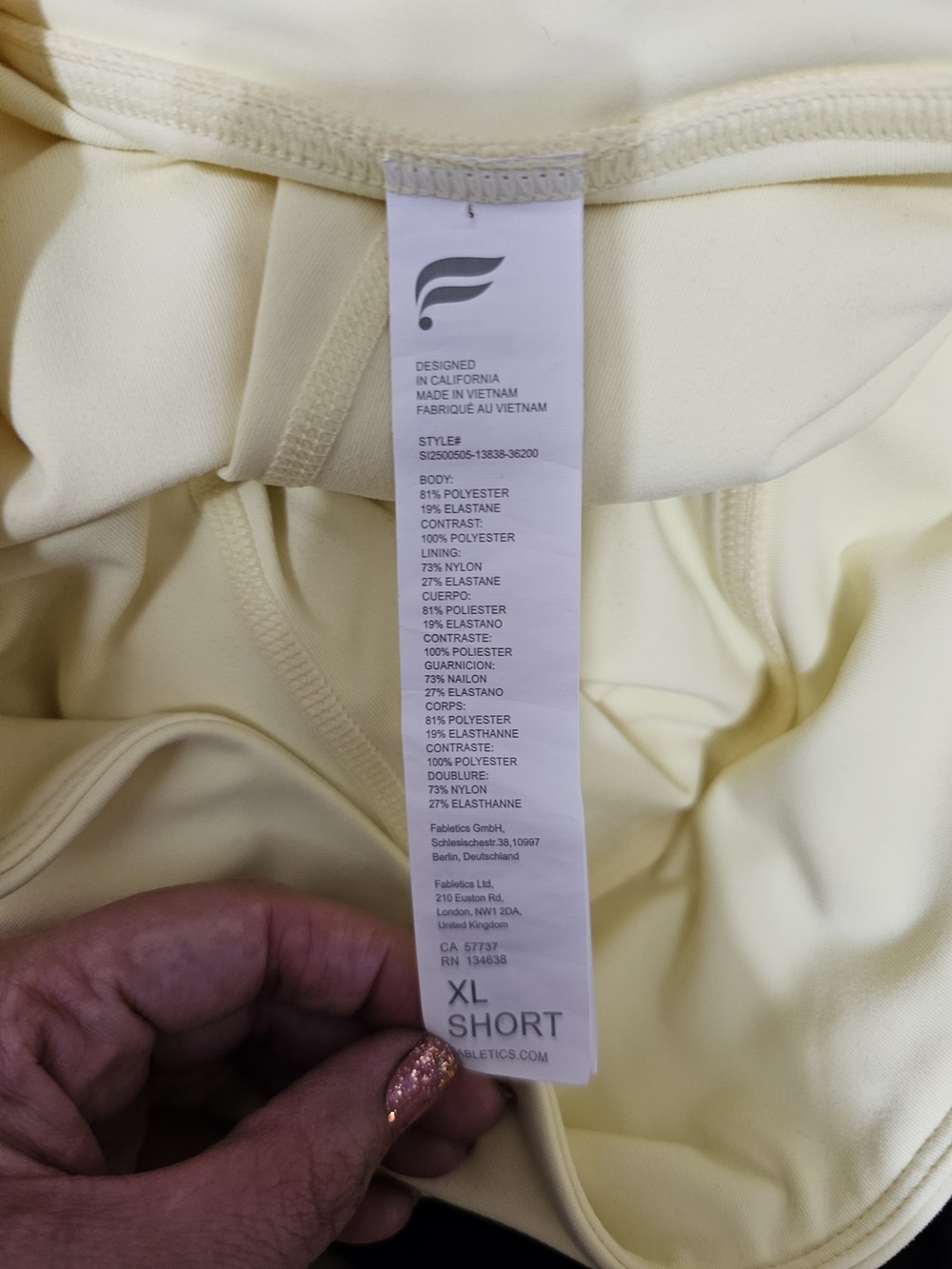 Fabletics Pale Yellow Pleated Tennis Skort - Picture 5 of 5